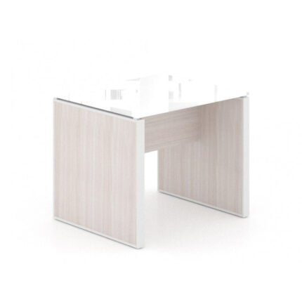 Ryara Santa Monica End Table – White Glass Top, Modern Design
