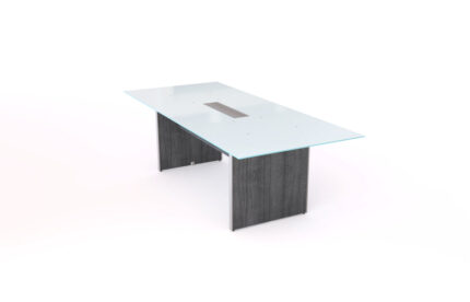 Ryara Santa Monica 8' Conference Table – White Glass Rectangular Top